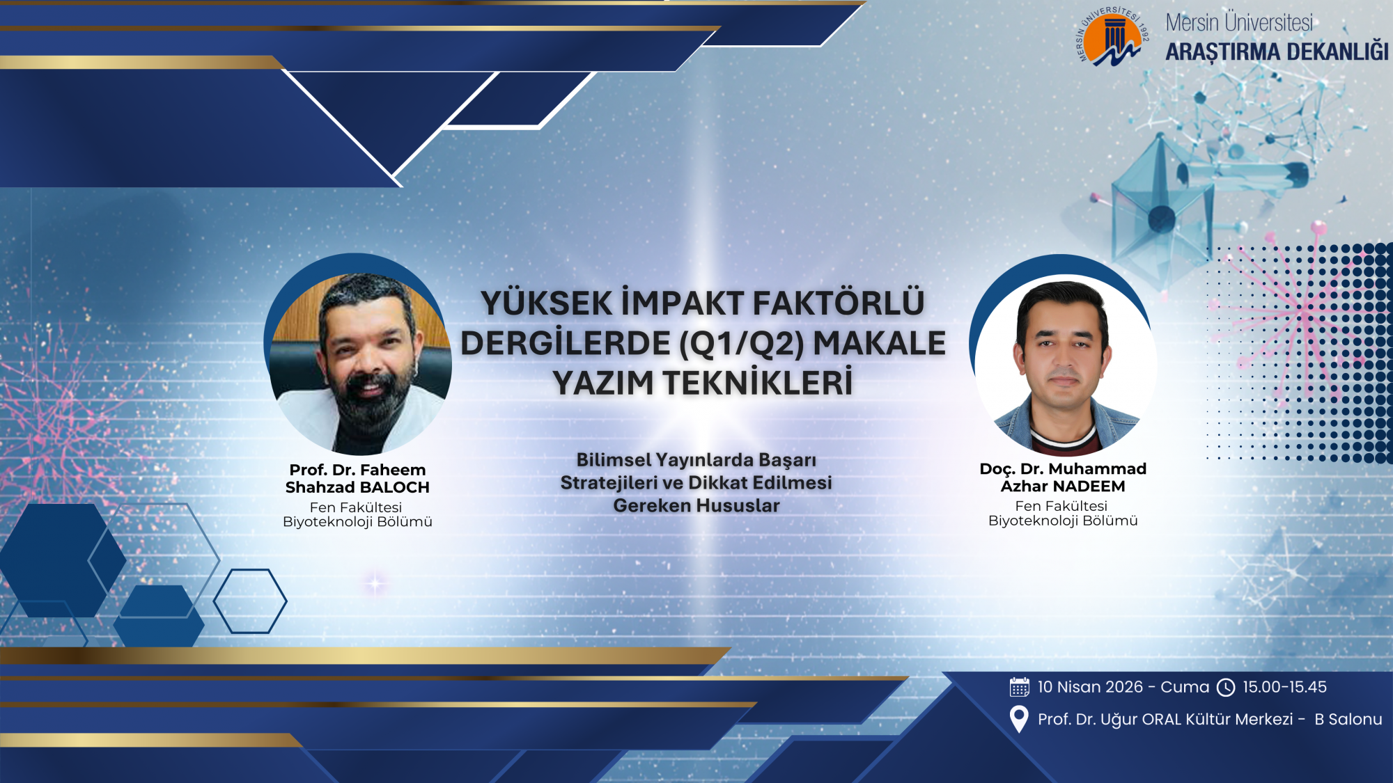 Y&uuml;ksek İmpakt Fakt&ouml;rl&uuml; Dergilerde Yayın Stratejileri Konuşulacak
